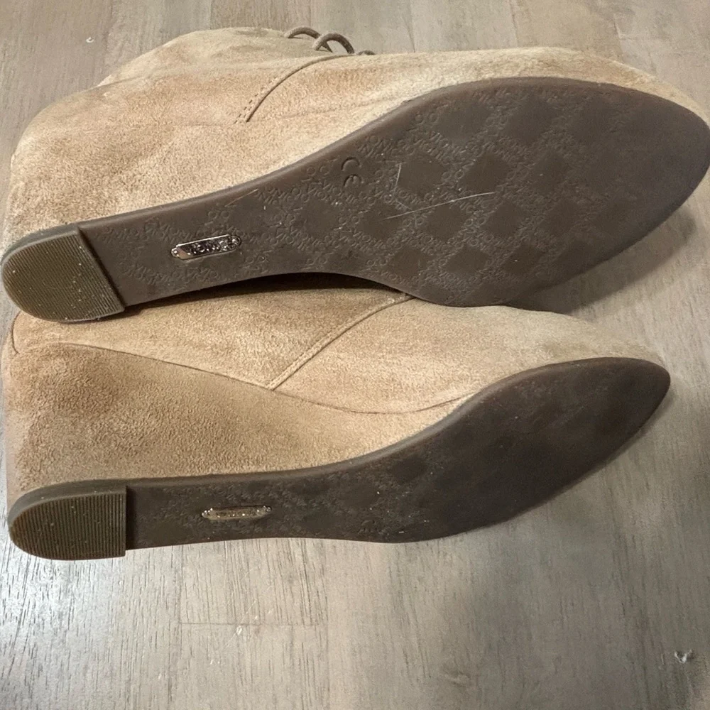 Vionic Becca Booties Tan Suede Ankle Boots Size 9